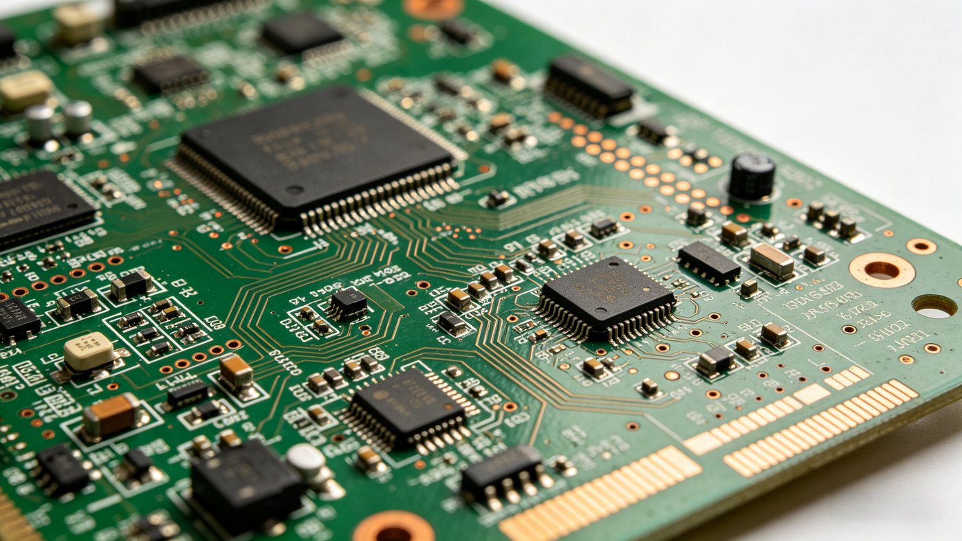 Electronic module with connectors and components